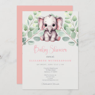 infan elephant baby shower Invitation stijlvol chi Kaart