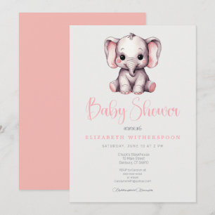 infan elephant baby shower Invitation stijlvol chi Kaart