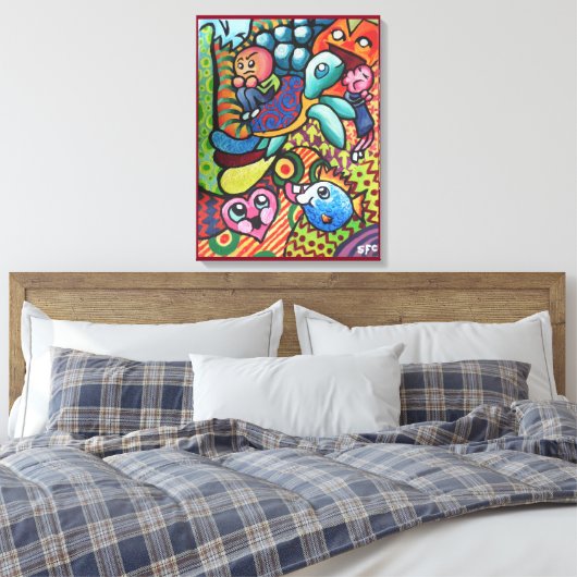 InFancy By Squid Fear City Canvas Afdruk (Insitu (Slaapkamer))