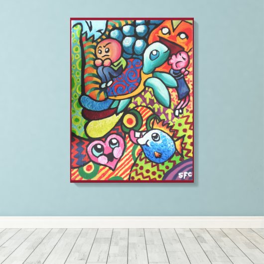 InFancy By Squid Fear City Canvas Afdruk (Insitu (Houten vloer))