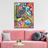InFancy Door Squid Fear City Canvas Afdruk (Insitu (Woonkamer))
