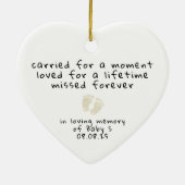 Infant Loss Miscarriage Sympathy Memorial Keramisch Ornament (Achterkant)