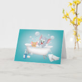 Infant Tom and Jerry Taking a Bath Kaart (Gele Bloem)