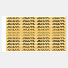 Infant Warning Honey Jar Lid Security Label Yellow