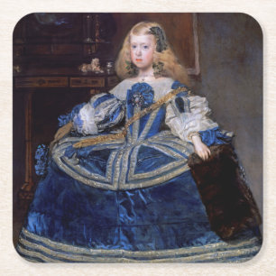 Infanta Margarita Teresa Blue Dress, Velazquez Kartonnen Onderzetters