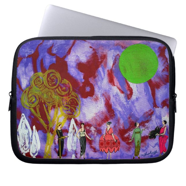 Infanta's Moonlight Garden Party van Michael Moffa Laptop Sleeve (Voorkant)