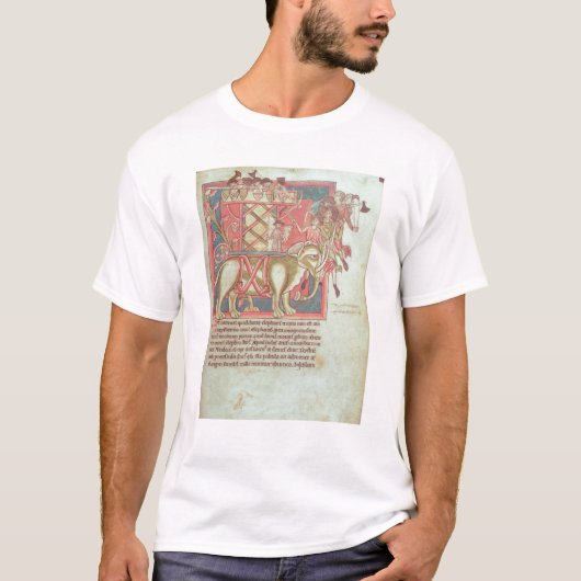 Infanterie die een olifant aanvalt t-shirt (Voorkant)