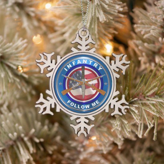 Infanterie Tin Sneeuwvlok Ornament (Boom)