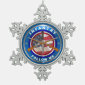 Infanterie Tin Sneeuwvlok Ornament (Voorkant)