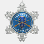 Infanterie Tin Sneeuwvlok Ornament (Voorkant)