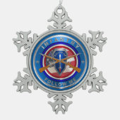 Infanterie Tin Sneeuwvlok Ornament (Voorkant)