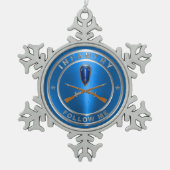 Infanterie Tin Sneeuwvlok Ornament (Voorkant)