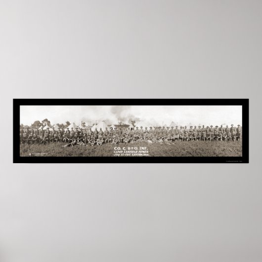 InfanterieCamp Canton OH Foto 1917 Poster (Voorkant)
