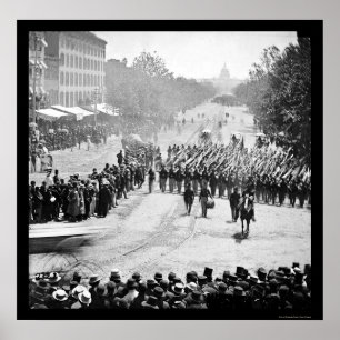 Infanterieparade op Pennsylvania Avenue 1865 Poster