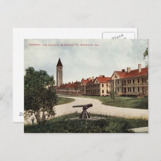 Infantry & Cavalry Barracks Ft. Sheridan IL 1915 Briefkaart (Voorkant / Achterkant)