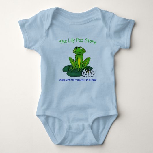 Infant's Frog on a Lily Pad Blue Bodysuit (Voorkant)