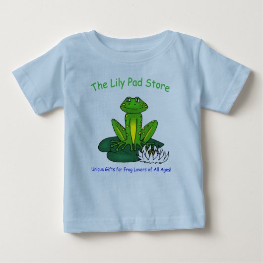 Infant's Frog on a Lily Pad Blue T-Shirt (Voorkant)