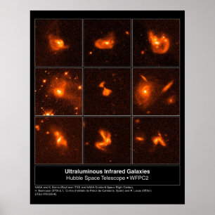 Infared Galaxies Hubble Telescope Foto Poster