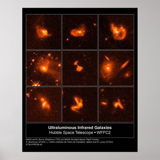 Infared Galaxies Hubble Telescope Foto Poster (Voorkant)