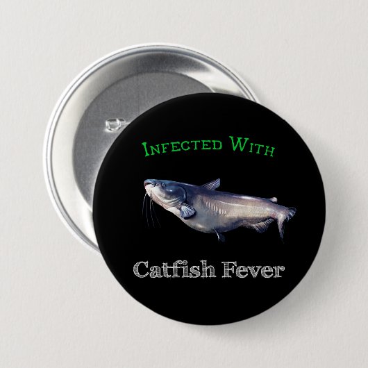 Infectie met katviskoorts ronde button 7,6 cm (Voorkant /achterkant)