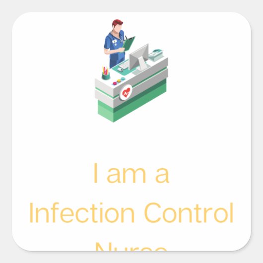Infectiecontrole Nurse - Infectiecontrole Nu Vierkante Sticker (Voorkant)