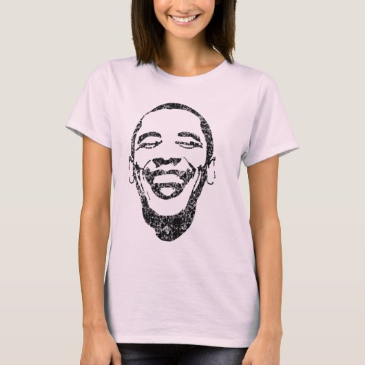 Infectieuze glimlach Obama Long Slose T T-shirt (Voorkant)