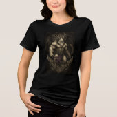 Infernal Demon Lord Gothic Artwork Tri-Blend Shirt (Voorkant)