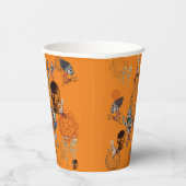 Infernal Oranje Halloween Papieren Bekers (Rechts)