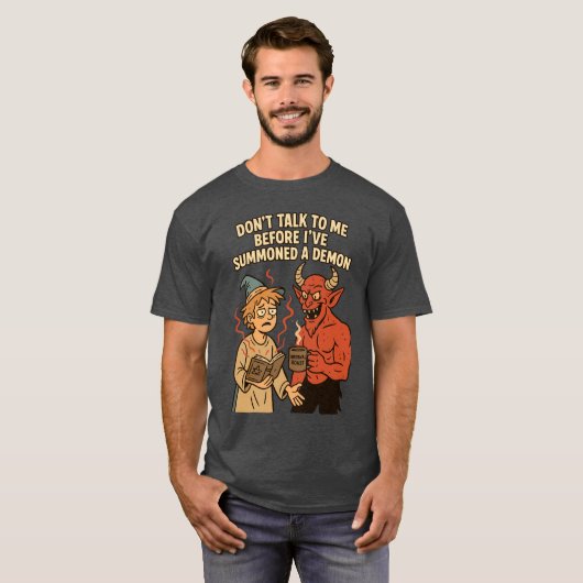 Infernal Roast Funny Coffee D & D T-shirt (Voorkant volledig)