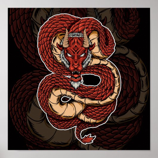 Infernal Serpent Red Dragon Poster (Voorkant)