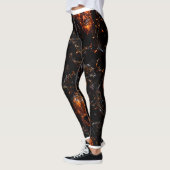Infernal Vine Pumpkin Skull Halloween Leggings (Links)