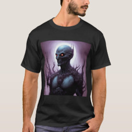 Infernale gaze: blauwgeknipte demon t-shirt