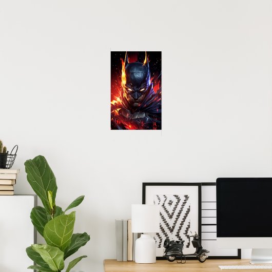 Inferno Batman Digital Art Poster (Thuiskantoor)
