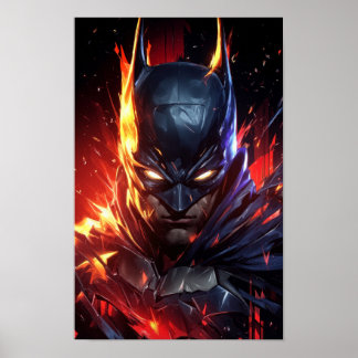 Inferno Batman Digital Art Poster