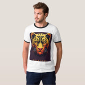 Inferno bewaker majestueuze panter dierlijke ontwe t-shirt (Voorkant volledig)