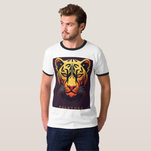 Inferno bewaker majestueuze panter dierlijke ontwe t-shirt (Voorkant volledig)