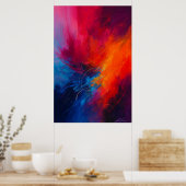 Inferno Bloom Abstracte Uitbarsting van Kleur Poster (Keuken)