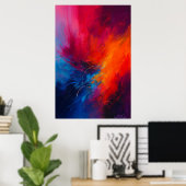 Inferno Bloom Abstracte Uitbarsting van Kleur Poster (Thuiskantoor)