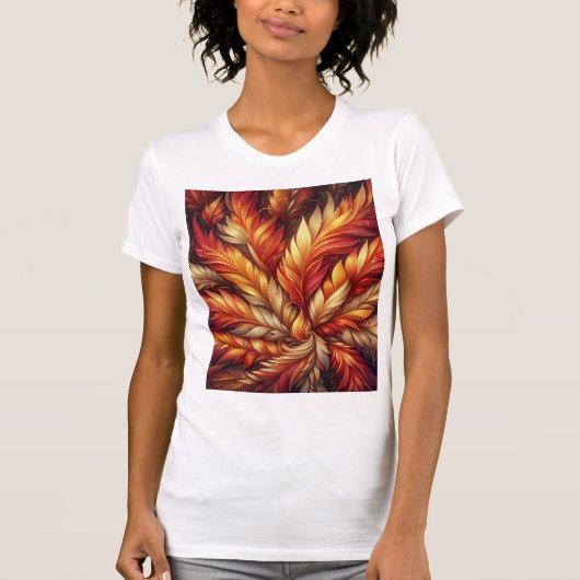 Inferno Bloom — Stralende Vuur Veer Mandala T-shirt (Voorkant)