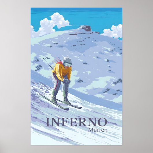 Inferno Downhill Race Mürren Ski Poster (Voorkant)