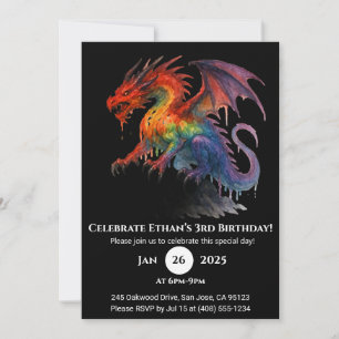 Inferno Drip Dragon verjaardagsuitnodiging Kaart