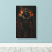 Inferno Gorilla: Ontketen het Beest Binnen Canvas Afdruk (Insitu (Houten vloer))