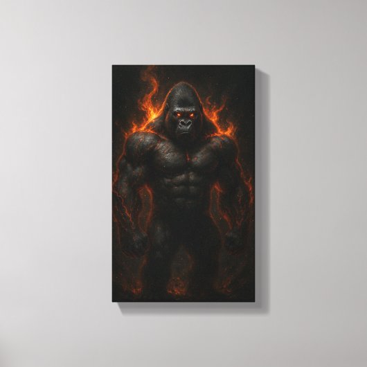 Inferno Gorilla: Unleash the Beast Within Canvas Afdruk (Voorkant)