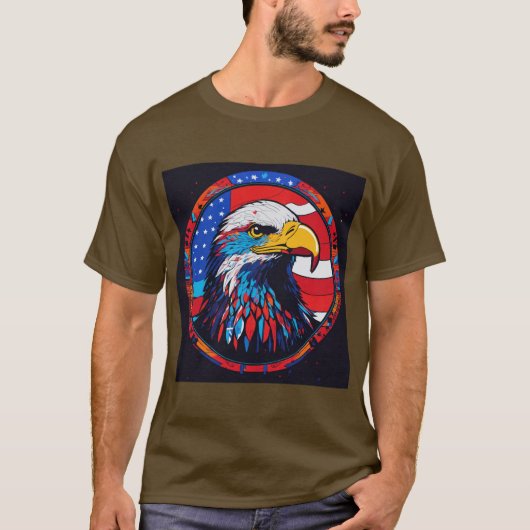 Inferno Guardian: Eagle Head Tattoo Design T-shirt (Voorkant)