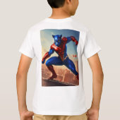 Inferno Guardian: Fierce Eyes Superhero Print T-shirt (Achterkant)