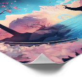 Inferno Guardian: kleurrijke achtergrond wandtapij Poster (Hoek)