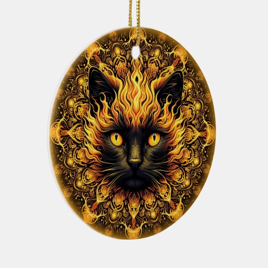 Inferno Kat Mandala Keramisch Ornament (Rechts)