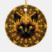 Inferno Kat Mandala Keramisch Ornament (Voorkant)