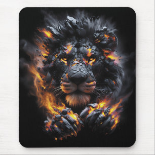 Inferno Leeuw Fantasy Vuur Beest Kunstwerk Muismat