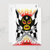 Inferno Luchador Mexican Wrestler Briefkaart (Voorkant / Achterkant)